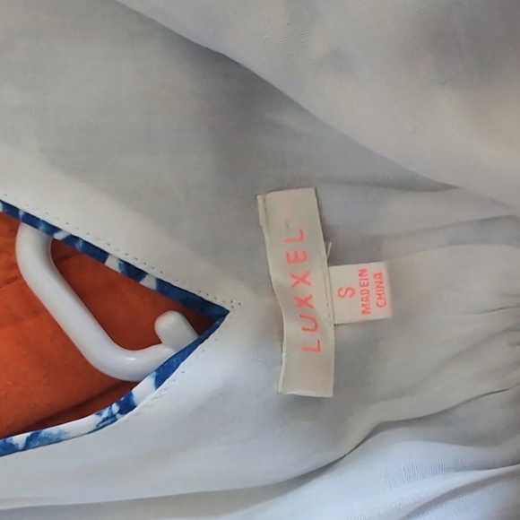 Floral Blue Tie Layered Dress - Picture 4 of 6